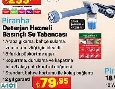 PİRANHA DETERJAN HAZNELİ BASINÇLI SU TABANCASI PİRANHA DETERJAN HAZNELİ BASINÇLI SU TABANCASI